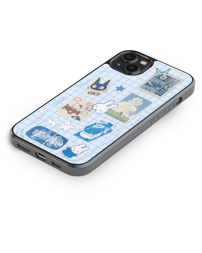 Cute Aesthetic Stickers Glass Case