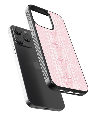 Pink Lace Ribbon Glass Case