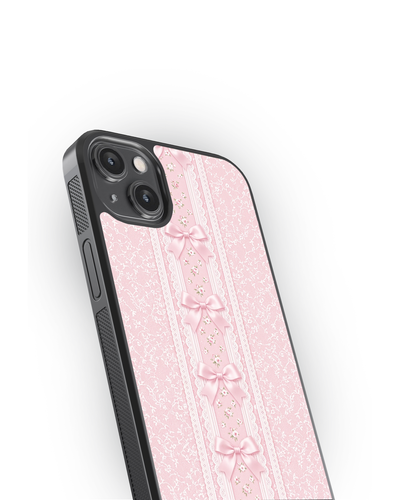 Pink Lace Ribbon Glass Case