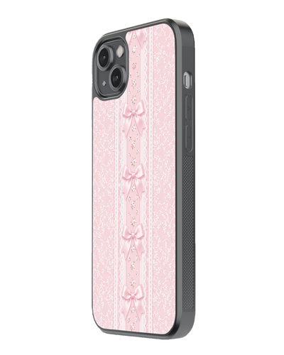 Pink Lace Ribbon Glass Case