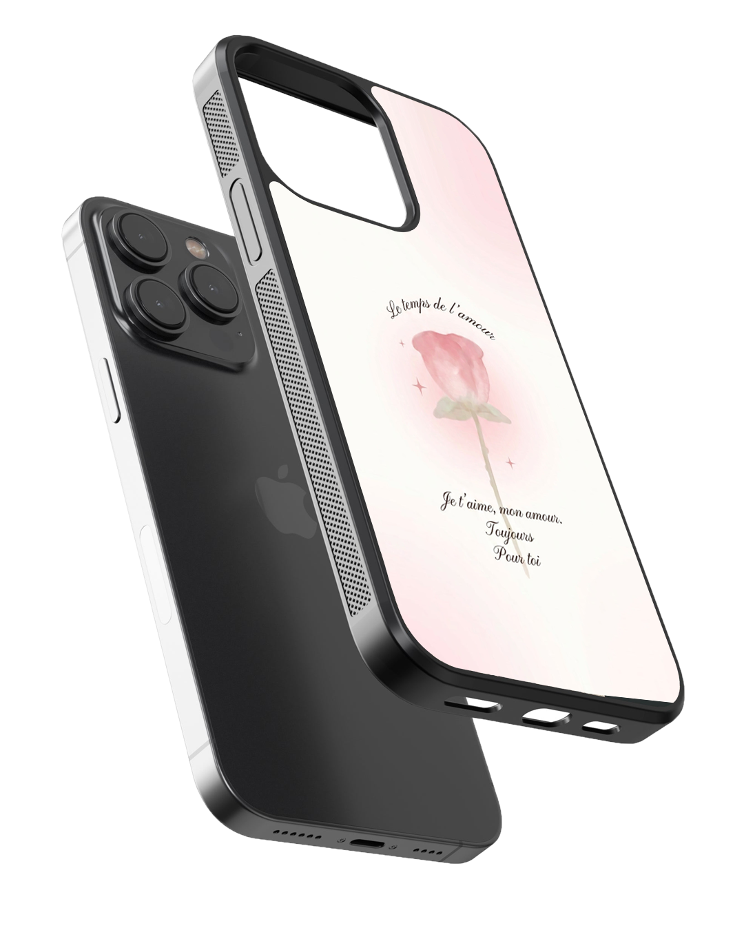 Romantic Rose Aesthetic Glass Case