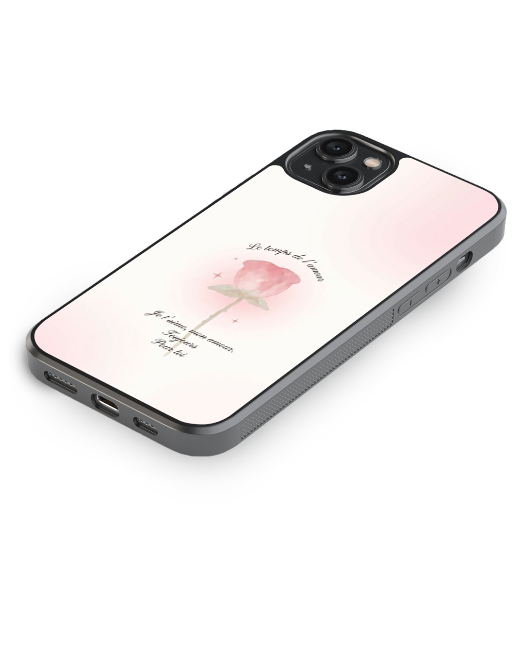 Romantic Rose Aesthetic Glass Case