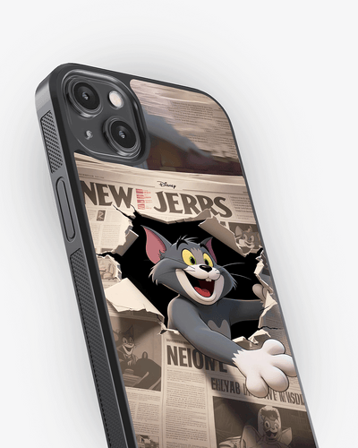 Classic Cartoon Cat Burst Phone Cover Glass Case