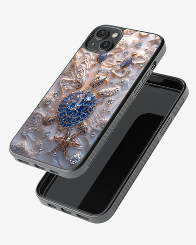 Luxury Golden Sea Turtle Case Cover Glass Case