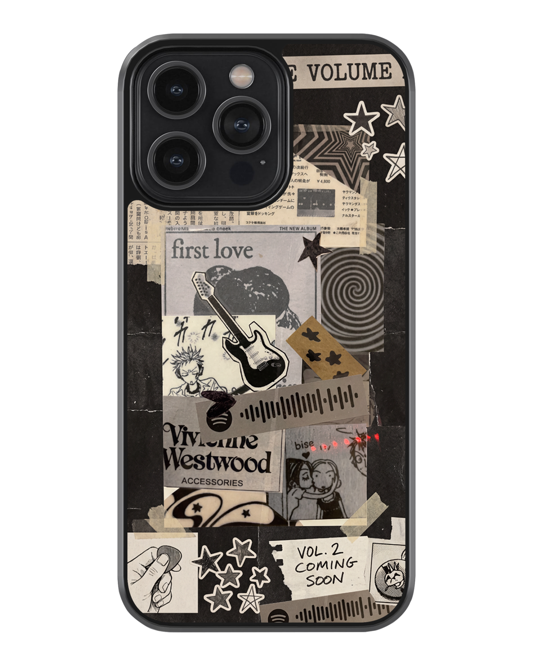 Grunge Vintage Collage Glass Case