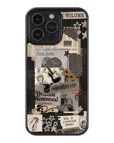 Grunge Vintage Collage Glass Case