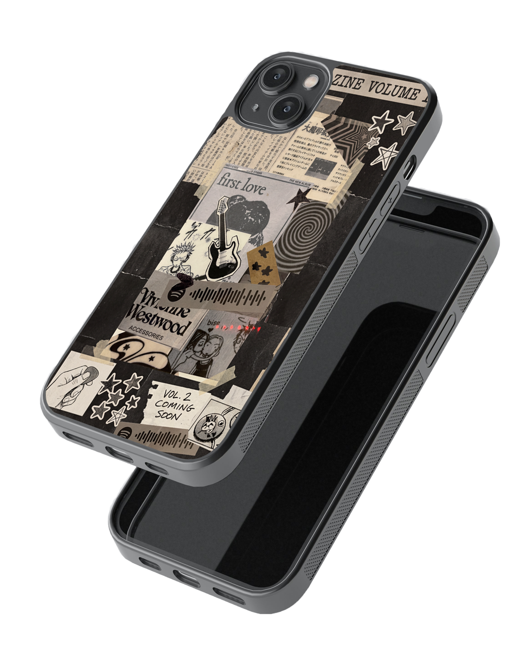 Grunge Vintage Collage Glass Case