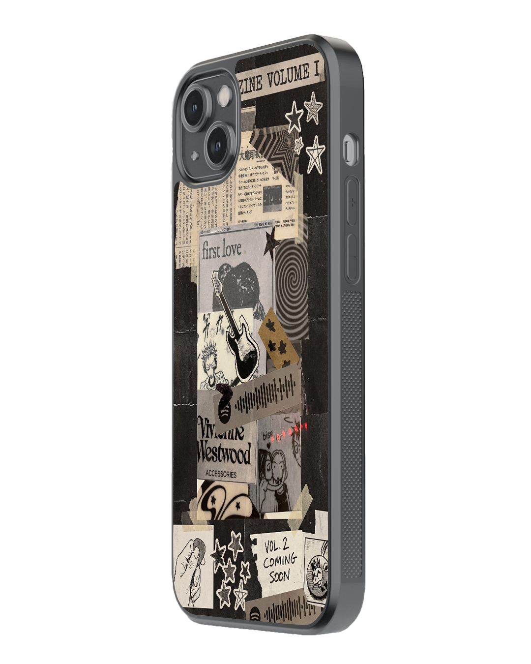 Grunge Vintage Collage Glass Case
